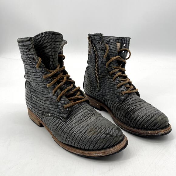 Freebird Gray Manchester Combat Boots - Picture 2 of 10